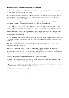 A preview of a PDF biography for Collender, Ronald Gordon